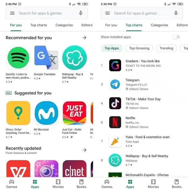 Google Play Store  Screenshots